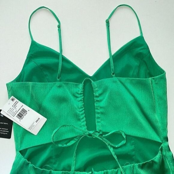 NWT Authentic  LIV FOSTER Textured Satin V-neck Spaghetti Strap Gown - Picture 6 of 7